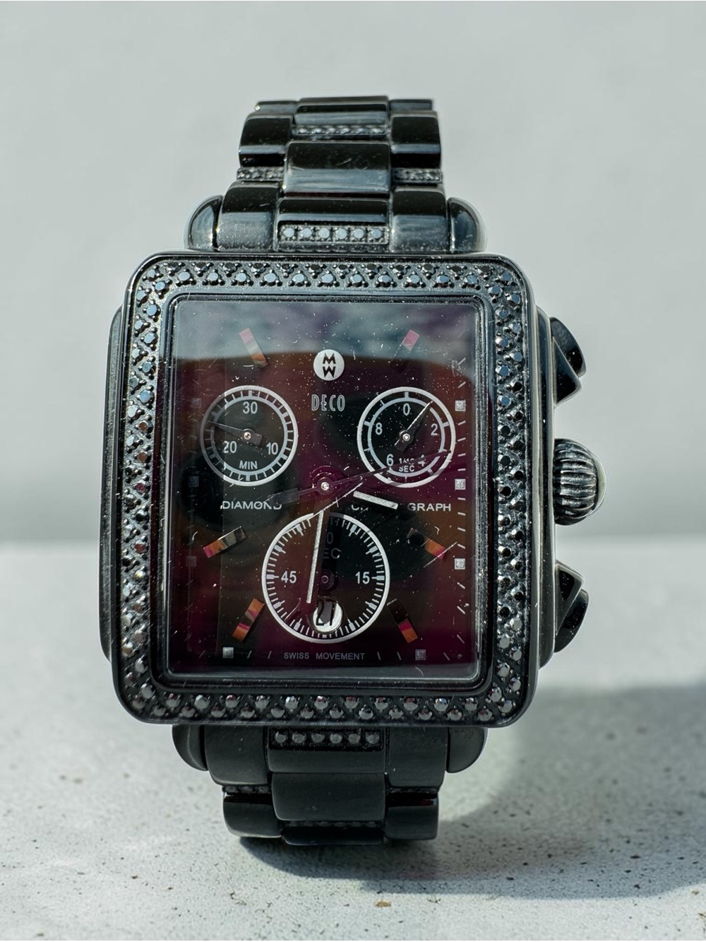 Michele Noir Diamond Deco Ladies Watch
